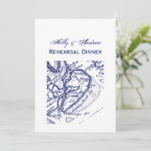 Hilton Head Island SC Map Navy Blue Kaart (Staand voorkant)