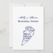 Hilton Head Island SC  Map Navy Blue Kaart (Voorkant)