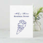 Hilton Head Island SC  Map Navy Blue Kaart (Staand voorkant)