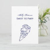 Hilton Head Island SC  Map Navy Blue Kaart (Staand voorkant)