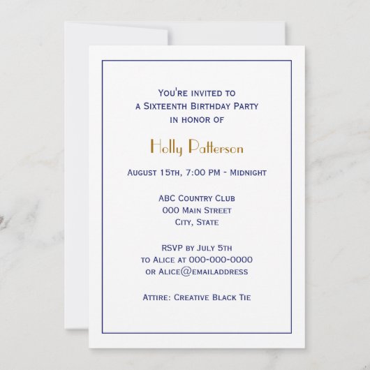 Hilton Head Island SC  Map Navy Blue Kaart (Achterkant)