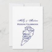 Hilton Head Island SC  Map Navy Blue Kaart (Voorkant)