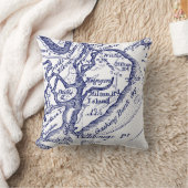 Hilton Head Island SC  Map Navy Blue Kussen (Deken)