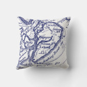 Hilton Head Island SC  Map Navy Blue Kussen (Achterkant)
