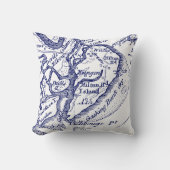 Hilton Head Island SC  Map Navy Blue Kussen (Voorkant)