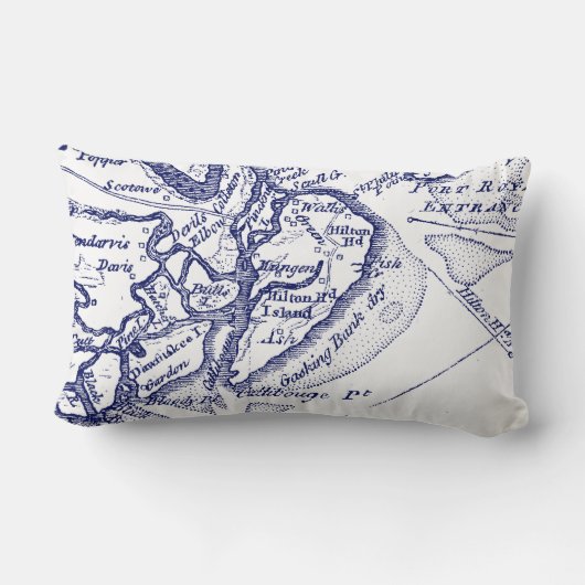 Hilton Head Island SC  Map Navy Blue Kussen (Achterkant)