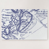 Hilton Head Island SC  Map Navy Blue Legpuzzel (Horizontaal)