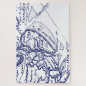 Hilton Head Island SC Map Navy Blue Legpuzzel (Verticaal)