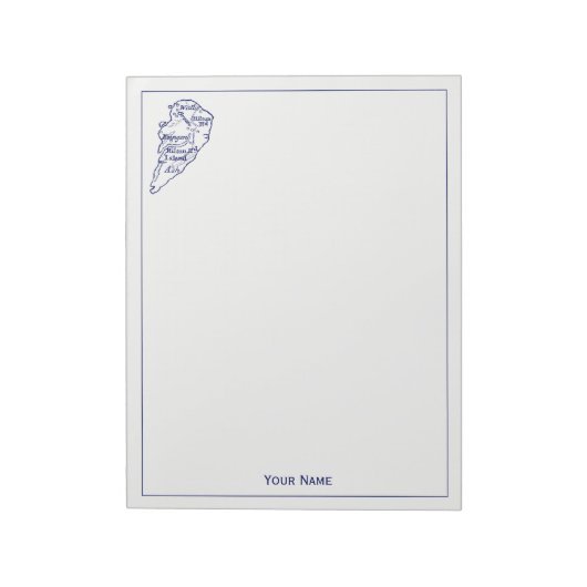 Hilton Head Island SC  Map Navy Blue Notitieblok (Linkerzijde)