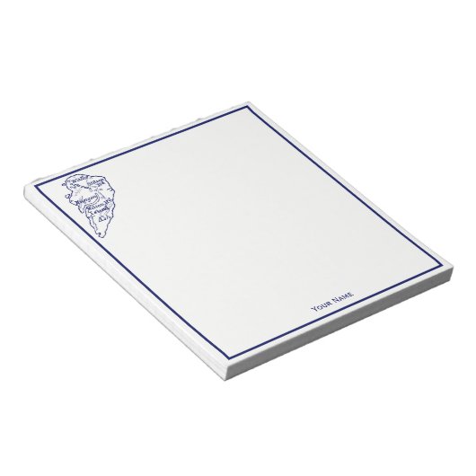 Hilton Head Island SC  Map Navy Blue Notitieblok (Schuin)