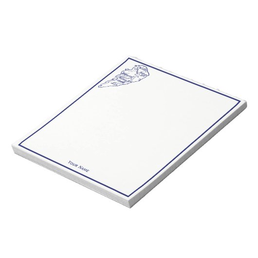 Hilton Head Island SC  Map Navy Blue Notitieblok (Linkerzijde)