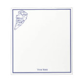 Hilton Head Island SC  Map Navy Blue Notitieblok (Voorkant)