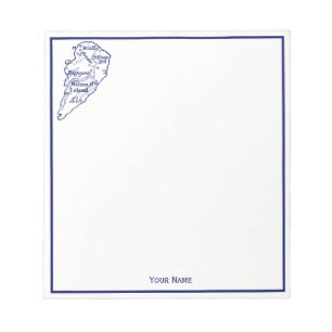 Hilton Head Island SC  Map Navy Blue Notitieblok