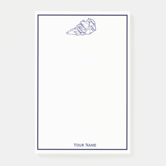 Hilton Head Island SC Map Navy Blue Post-it® Notes (Voorkant)
