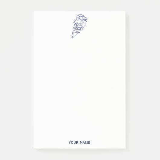 Hilton Head Island SC  Map Navy Blue Post-it® Notes (Voorkant)