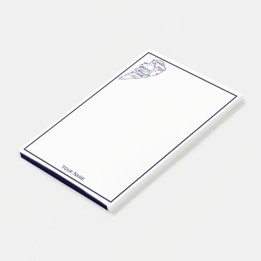 Hilton Head Island SC Map Navy Blue Post-it® Notes (Schuin)