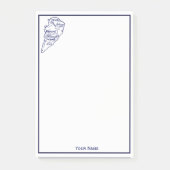 Hilton Head Island SC Map Navy Blue Post-it® Notes (Voorkant)