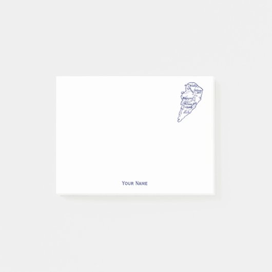 Hilton Head Island SC  Map Navy Blue Post-it® Notes (Voorkant)