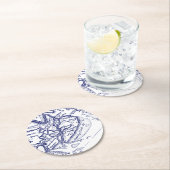 Hilton Head Island SC  Map Navy Blue Ronde Kartonnen Onderzetter (Insitu)