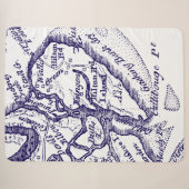 Hilton Head Island SC Map Navy Blue Sherpa Deken (Voorkant (horizontaal))