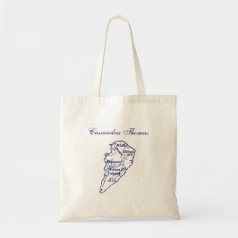 Hilton Head Island SC  Map Navy Blue Tote Bag