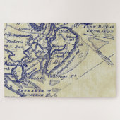 Hilton Head Island SC  Map Navy Blue TS Legpuzzel (Horizontaal)