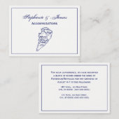 Hilton Head Island SC Map Navy Blue Visitekaartje (Voorkant / Achterkant)