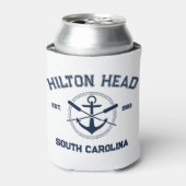 Hilton Head Island SC Navy Crossed Oars Anchor Blikjeskoeler (Blikje Voorkant)