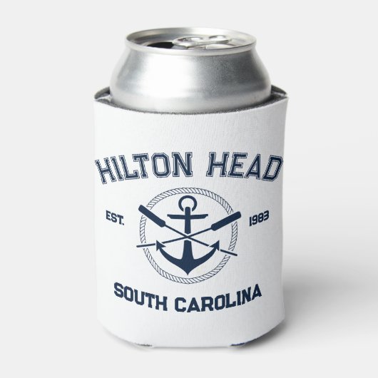 Hilton Head Island SC Navy Crossed Oars Anchor Blikjeskoeler (Blikje Voorkant)