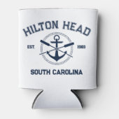 Hilton Head Island SC Navy Crossed Oars Anchor Blikjeskoeler (Voorkant)