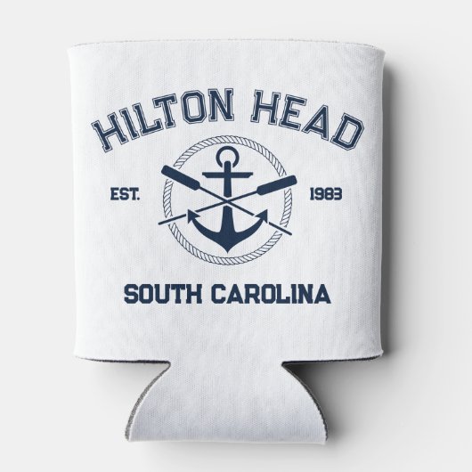 Hilton Head Island SC Navy Crossed Oars Anchor Blikjeskoeler (Achterkant)