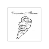 Hilton Head Island SC Vintage Kaart Navy Blauwe Rubberstempel (Afrduk)