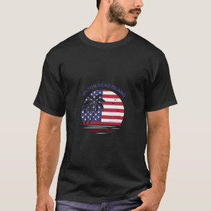 Hilton Head Island Shirt Amerikaanse vlag Sunset P