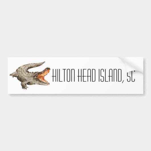 Hilton Head Island South Carolina Alligator Bumpersticker (Voorkant)
