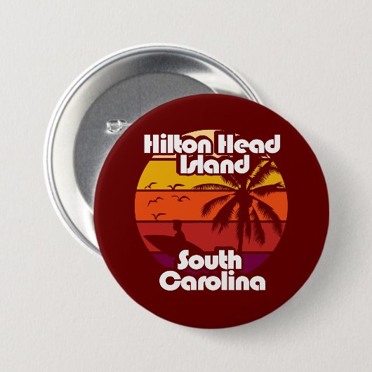 Hilton Head Island South Carolina Ronde Button 7,6 Cm (Voorkant /achterkant)