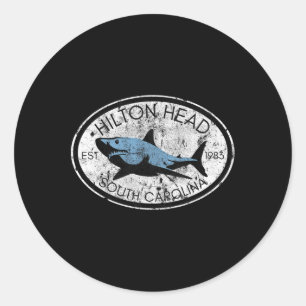 Hilton Head Island South Carolina Vissen Haai Fi Ronde Sticker