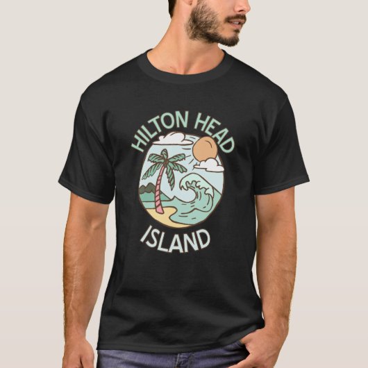 Hilton Head Island Tropical Beach Vacation Souveni T-shirt (Voorkant)