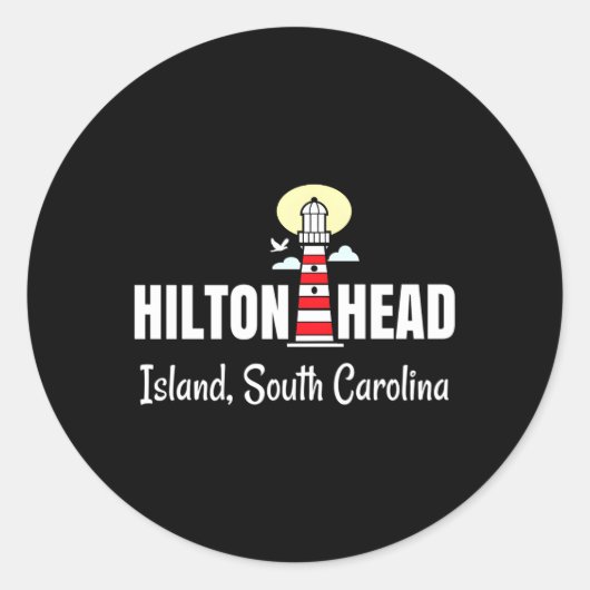Hilton Head Island - vuurtoren in South Carolina Ronde Sticker (Voorkant)