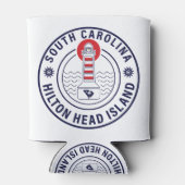 Hilton Head Island Vuurtoren Retro Sunset Blikjeskoeler (Achterkant)