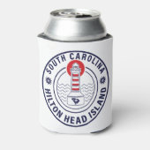 Hilton Head Island Vuurtoren Retro Sunset Blikjeskoeler (Blikje Achterkant)