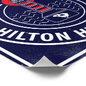 Hilton Head Island Vuurtoren Retro Sunset Poster (Hoek)