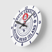 Hilton Head Island Vuurtoren Retro Sunset Ronde Klok (Hoek)