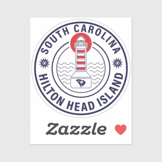 Hilton Head Island Vuurtoren Retro Sunset Sticker (Vel)