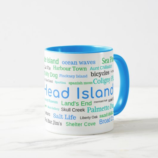 Hilton Head Island Word Cloud Mok (Voorkant rechts)