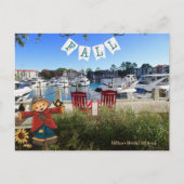 Hilton Head Island Zee Pines Marina Herfst vogelve Briefkaart (Voorkant)