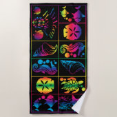 Hilton Head Kleurrijk Strandhanddoekontwerp Strandlaken (Voorkant)