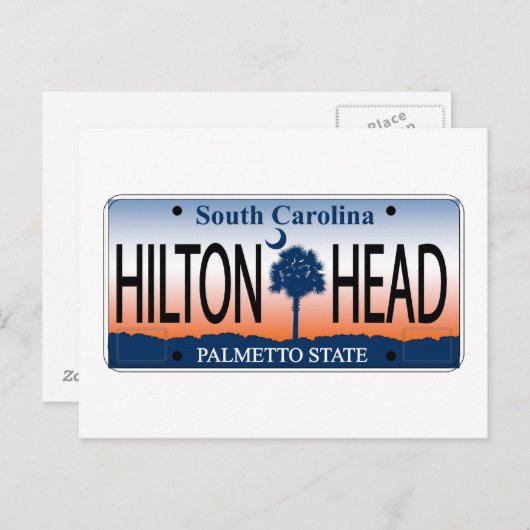 HILTON HEAD License Bord Briefkaart (Voorkant / Achterkant)