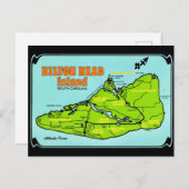 Hilton Head SC Eiland Kaart Ansichtkaart (Voorkant / Achterkant)