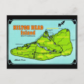 Hilton Head SC Eiland Kaart Ansichtkaart (Voorkant)