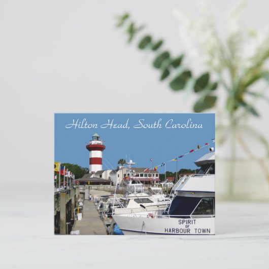 Hilton Head, SC Harbour Town Lighthouse Briefkaart (Staand voorkant)